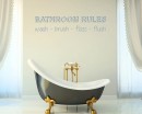 Bathroom Rules Quotes Wall  Art Stickers